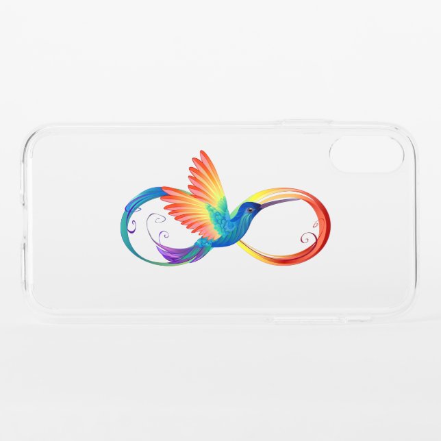 Rainbow Hummingbird with Infinity symbol Uncommon iPhone Case (Back (Horizontal))