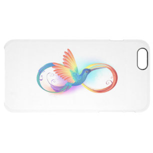 Rainbow Hummingbird with Infinity symbol Clear iPhone 6 Plus Case