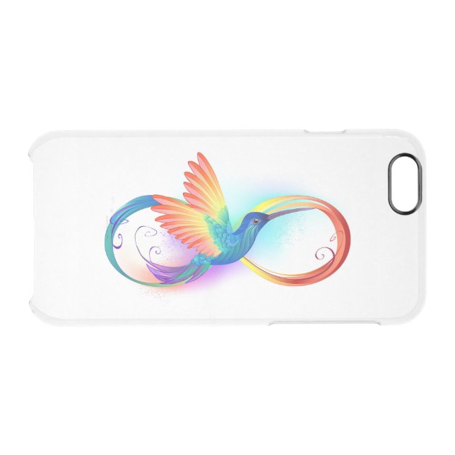 Rainbow Hummingbird with Infinity symbol Uncommon iPhone Case (Back Horizontal)