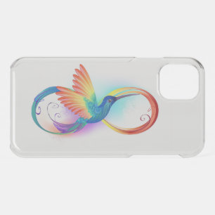 Rainbow Hummingbird with Infinity symbol iPhone 11 Case