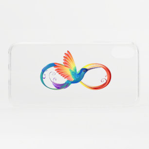 Rainbow Hummingbird with Infinity symbol iPhone XS Case