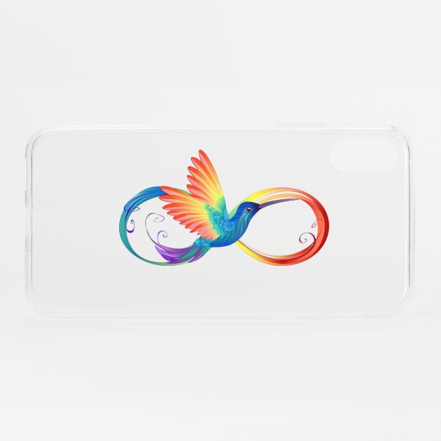 Rainbow Hummingbird with Infinity symbol Uncommon iPhone Case (Back (Horizontal))