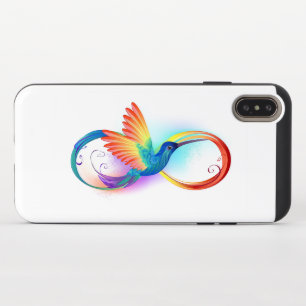 Rainbow Hummingbird with Infinity symbol iPhone XS Max Slider Case