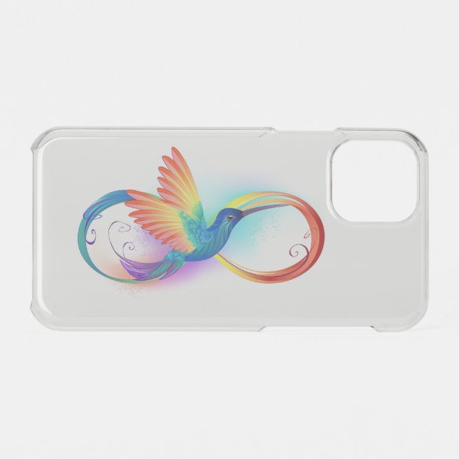Rainbow Hummingbird with Infinity symbol Uncommon iPhone Case (Back (Horizontal))