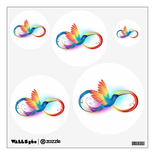 Rainbow Hummingbird with Infinity symbol Wall Decal
