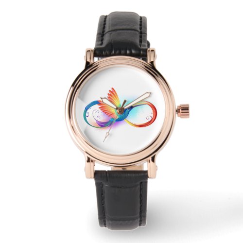 Rainbow Hummingbird with Infinity symbol Watch