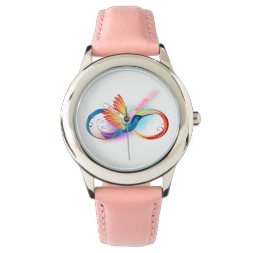 Rainbow Hummingbird with Infinity symbol Watch