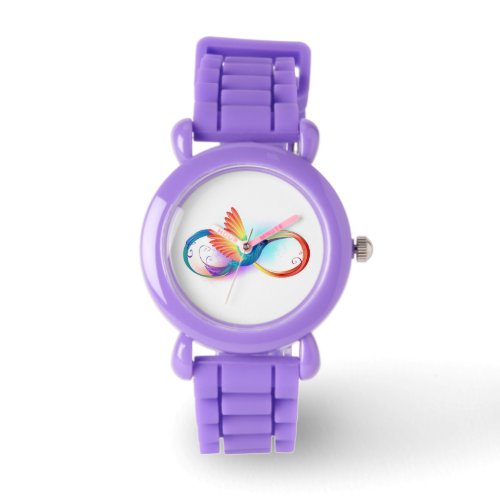 Rainbow Hummingbird with Infinity symbol Watch