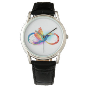 Rainbow Hummingbird with Infinity symbol Watch