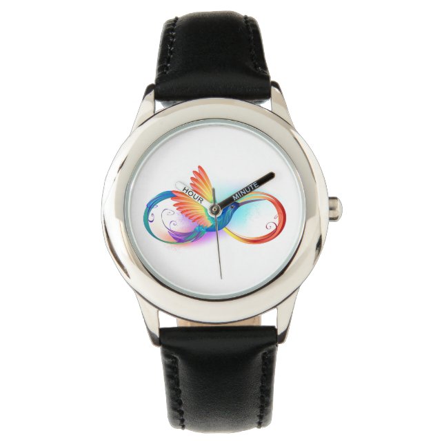 Rainbow Hummingbird with Infinity symbol Watch (Front)