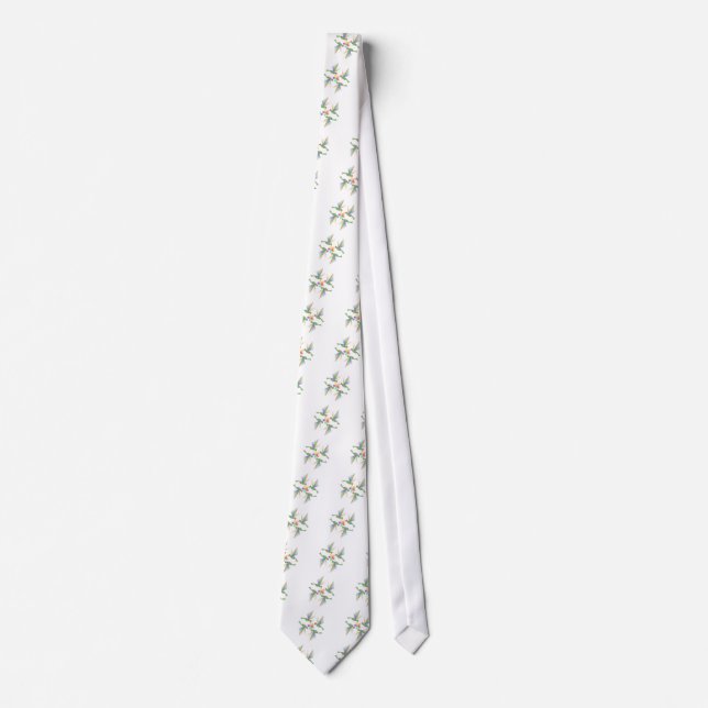 Rainbow Hummingbirds Kissing A Flower Tie (Front)