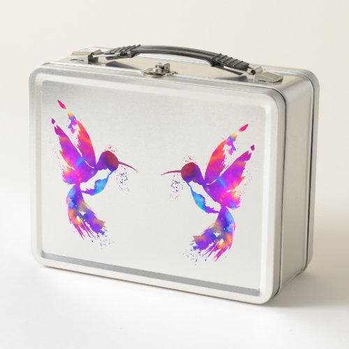 Rainbow Hummingbirds Metal Lunch Box