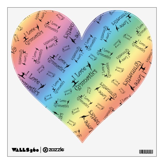 Rainbow I love gymnastics Wall Sticker (Front)