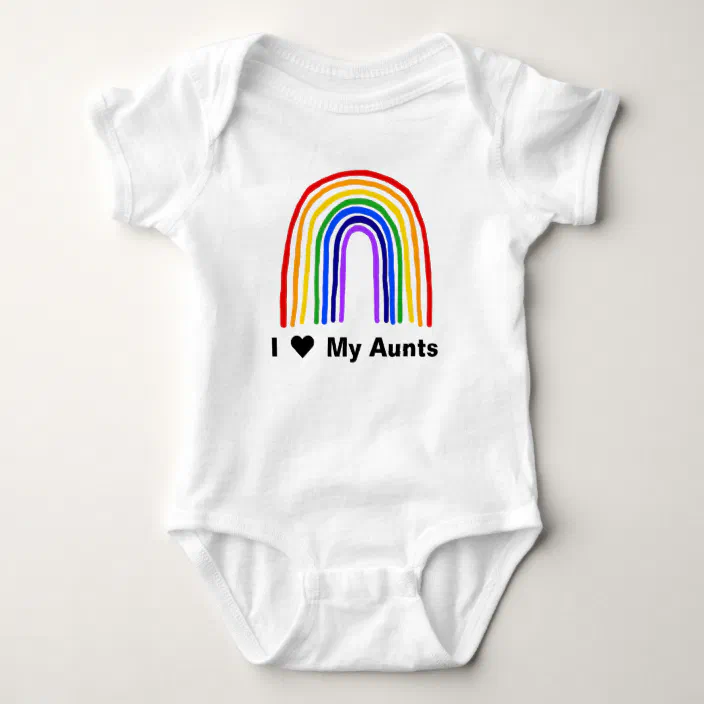 Rainbow I Love My Aunts Baby Bodysuit Zazzle Com