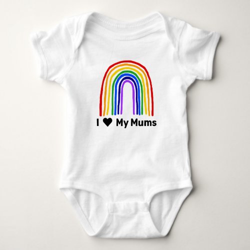 Rainbow I Love My Mums Baby Bodysuit