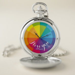 Rainbow, I love you all times Pocket Watch