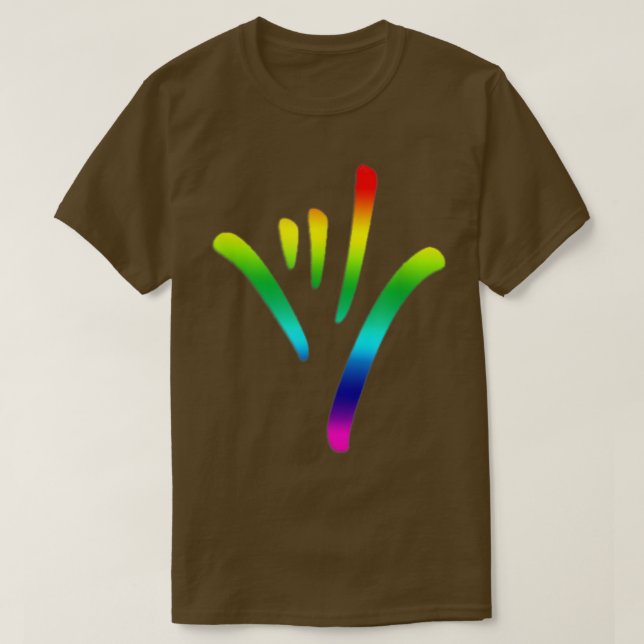 Rainbow I Love You Sign Language deaf culture T  P T-Shirt (Design Front)