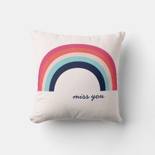 Rainbow I Miss You Pillow