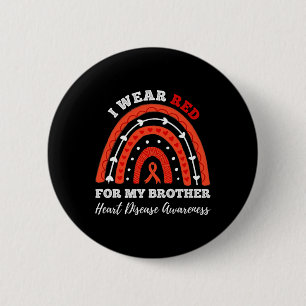 Rainbow I Wear Red For My Brother Heart Disease Aw Button