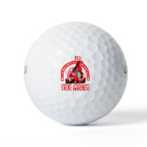 Rainbow I Wear Red Stroke Awareness Gnomes Golf Balls