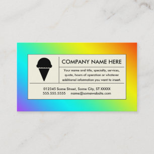 rainbow ice cream business card