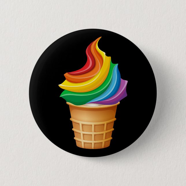 Rainbow Ice Cream Button (Front)