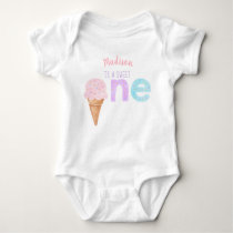 Rainbow Ice Cream First Birthday Baby Bodysuit