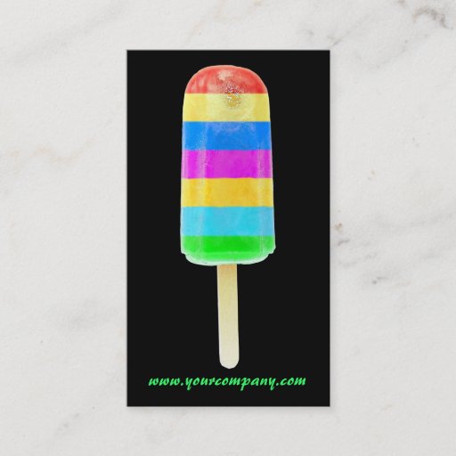 Customizable Rainbow Ice Lolly Business Card Template