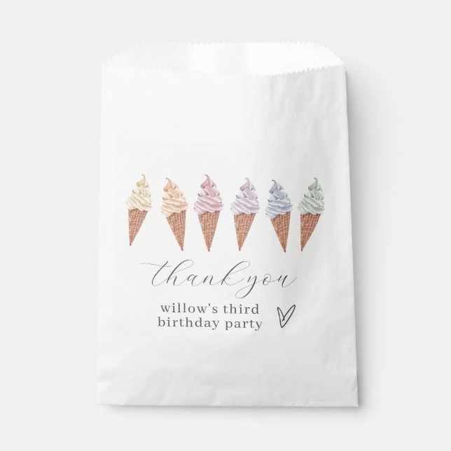 Rainbow Icecream Favor Bag (Front)