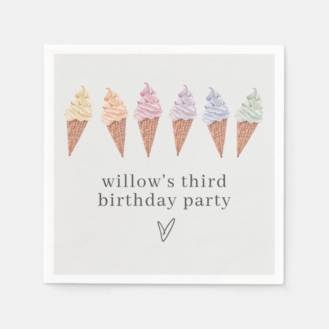 Rainbow Icecream Napkins (Front)