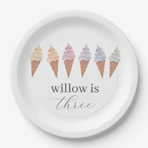 Rainbow Icecream Paper Plates