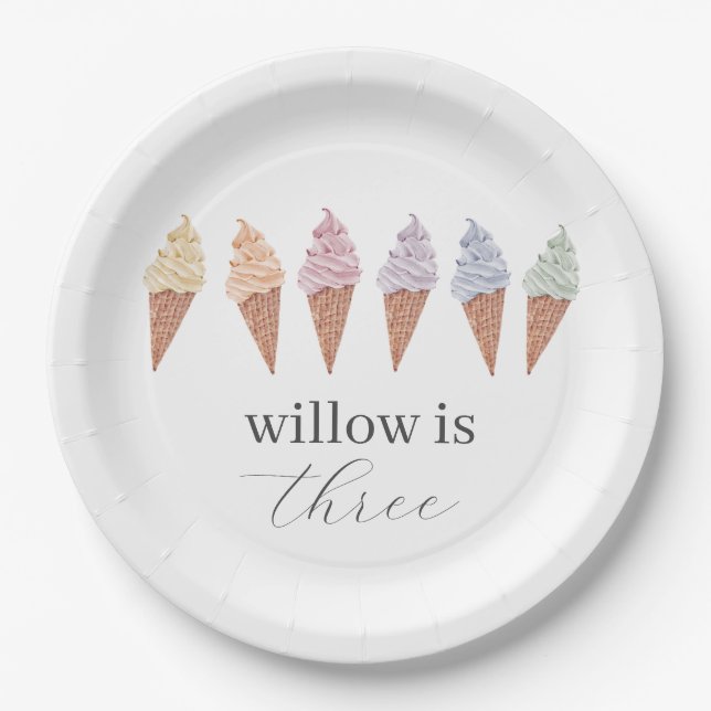 Rainbow Icecream Paper Plates (Front)