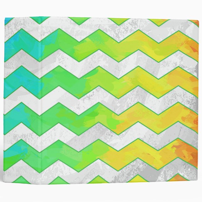 Rainbow Icy Chevron Pattern Binder (Front/Spine)