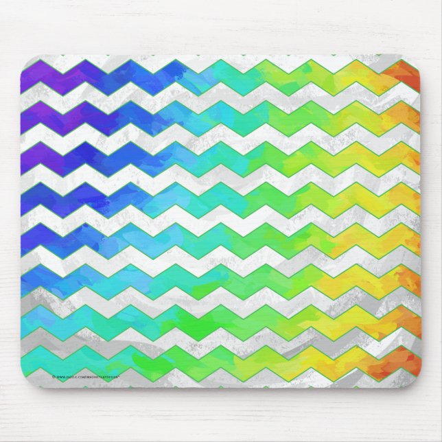Rainbow Icy Chevron Pattern Mouse Pad (Front)