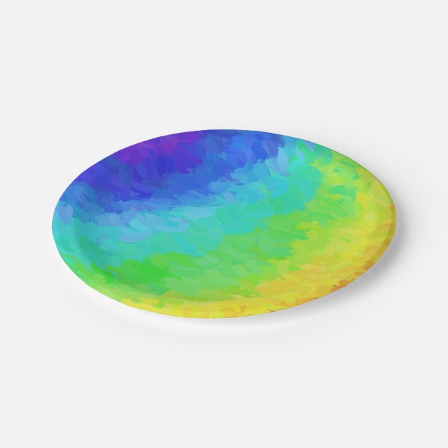 Rainbow Icy Paper Plates (Angled)