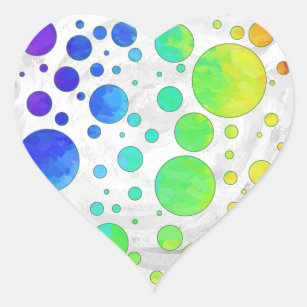 Mod Heart & Dots Valentine's Day Stickers