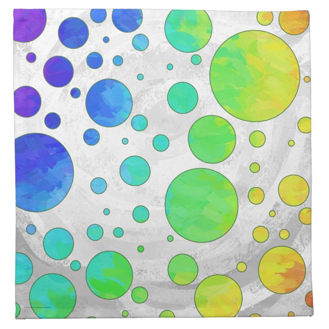 Rainbow Icy Polka Dot Pattern Napkin (Front)