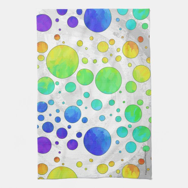 Rainbow Icy Polka Dot Pattern Towel (Vertical)