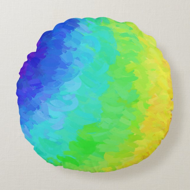 Rainbow Icy Round Pillow (Front)