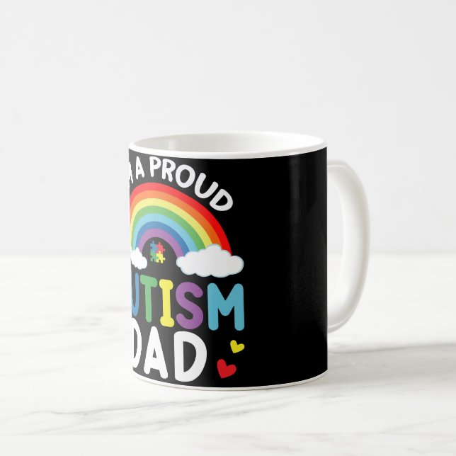 Rainbow I'm A Proud Autism Dad Autism Awareness Coffee Mug (Front Right)