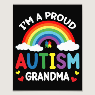 Rainbow I'm A Proud Autism Grandma Autism Awarenes Photo Print