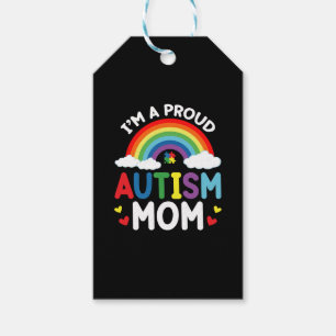 Rainbow I'm A Proud Autism Mom Autism Awareness Gift Tags