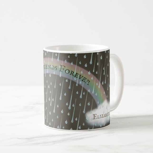 Rainbow in a Storm Inspirational Custom Message Coffee Mug (Front Right)