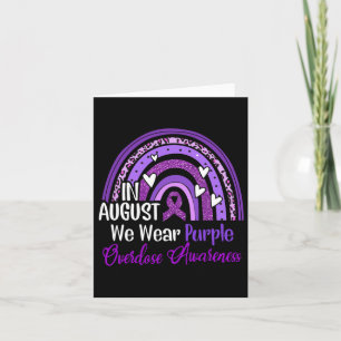 Rainbow In August We Wear Purple Overdose Awarenes Card