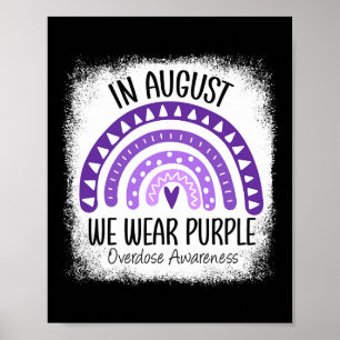 Rainbow In August We Wear Purple Overdose Awarenes Poster
