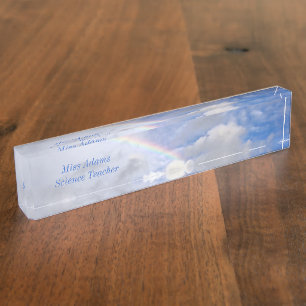 "RAINBOW IN CLOUDS" DESK NAMEPLATE