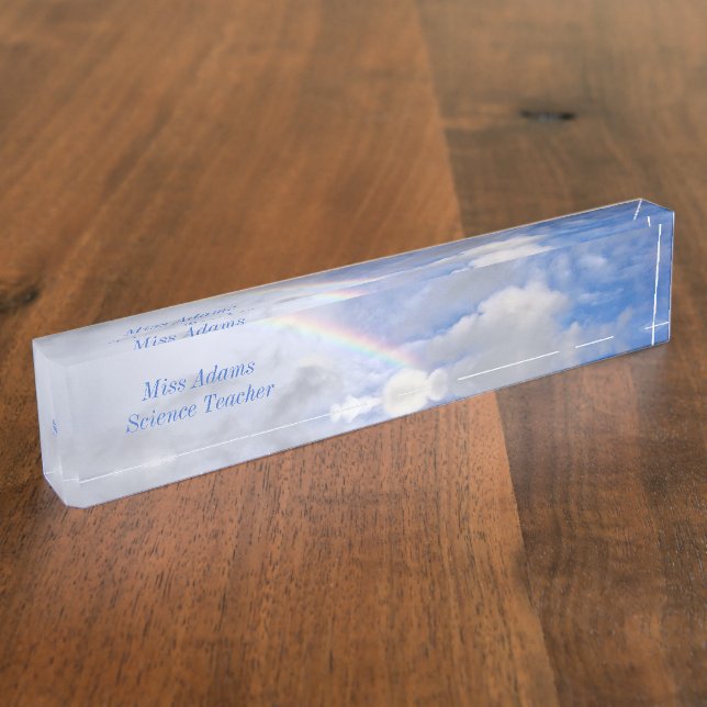 "RAINBOW IN CLOUDS" DESK NAMEPLATE (Side)
