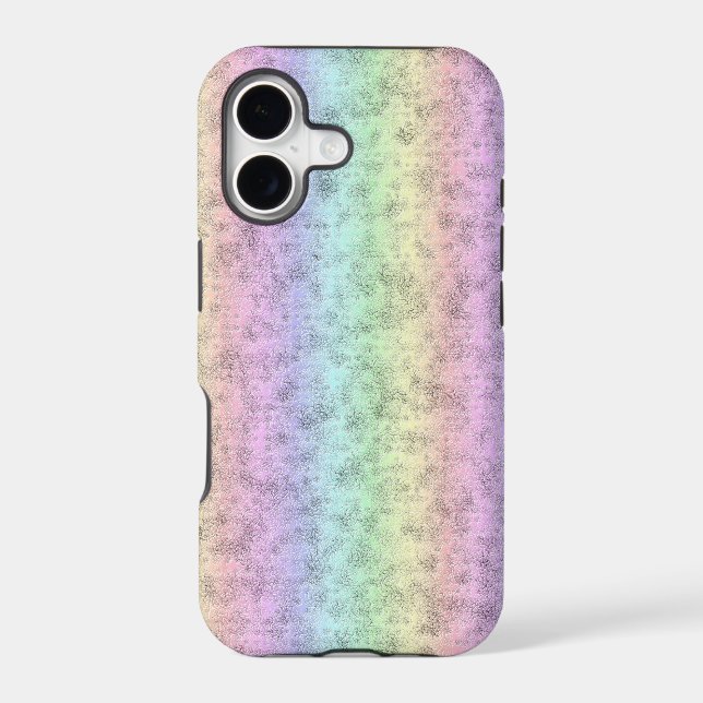 Rainbow in Elephant Skin Leather Optik iPhone Case (Back)