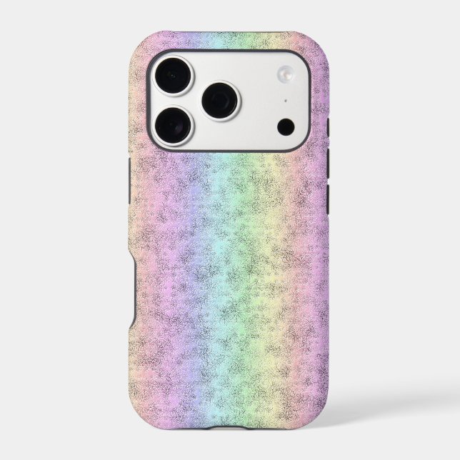 Rainbow in Elephant Skin Leather Optik iPhone Case (Back)