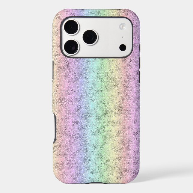 Rainbow in Elephant Skin Leather Optik iPhone Case (Back)